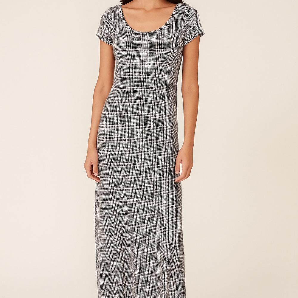 Gingham Black and White C’est La Vie Maxi Dress